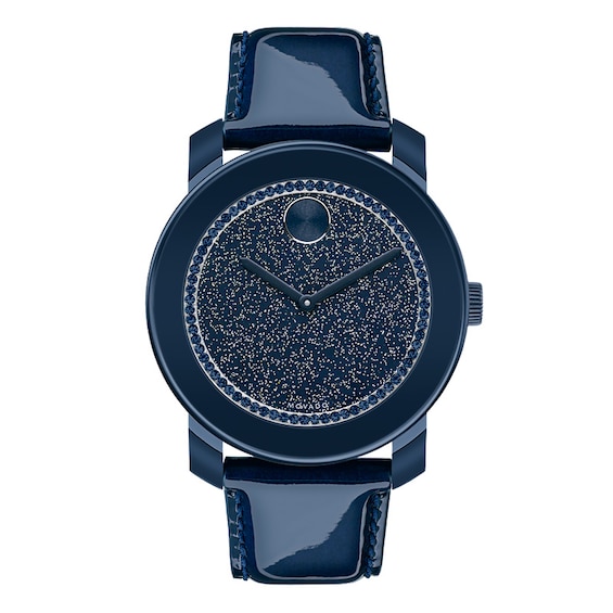 Ladies' Movado Bold® Navy Crystal Watch with Navy Glitter Museum® Dial (Model: 3600229)