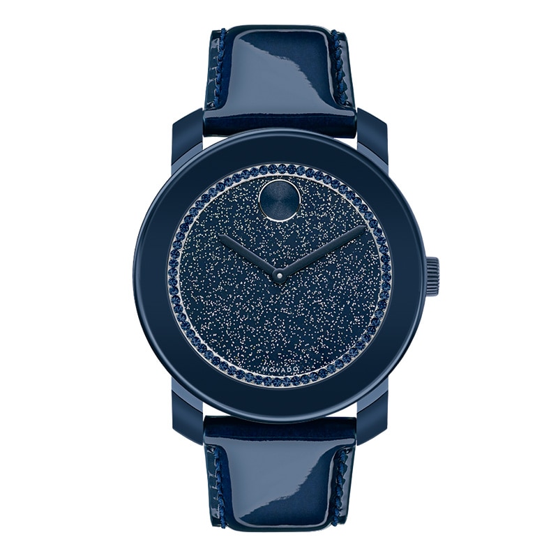 Main Image 1 of Ladies' Movado Bold® Navy Crystal Watch with Navy Glitter Museum® Dial (Model: 3600229)