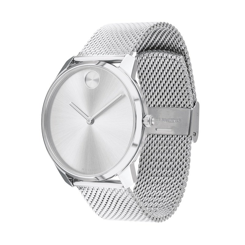 Main Image 2 of Men's Movado Bold® Mesh Watch with Silver-Tone Dial (Model: 3600589)