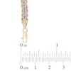 Thumbnail Image 1 of Triple Rope Chain Bracelet in 10K Tri-Tone Gold - 7.5"