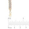 Thumbnail Image 2 of Triple Rope Chain Bracelet in 10K Tri-Tone Gold - 7.5"