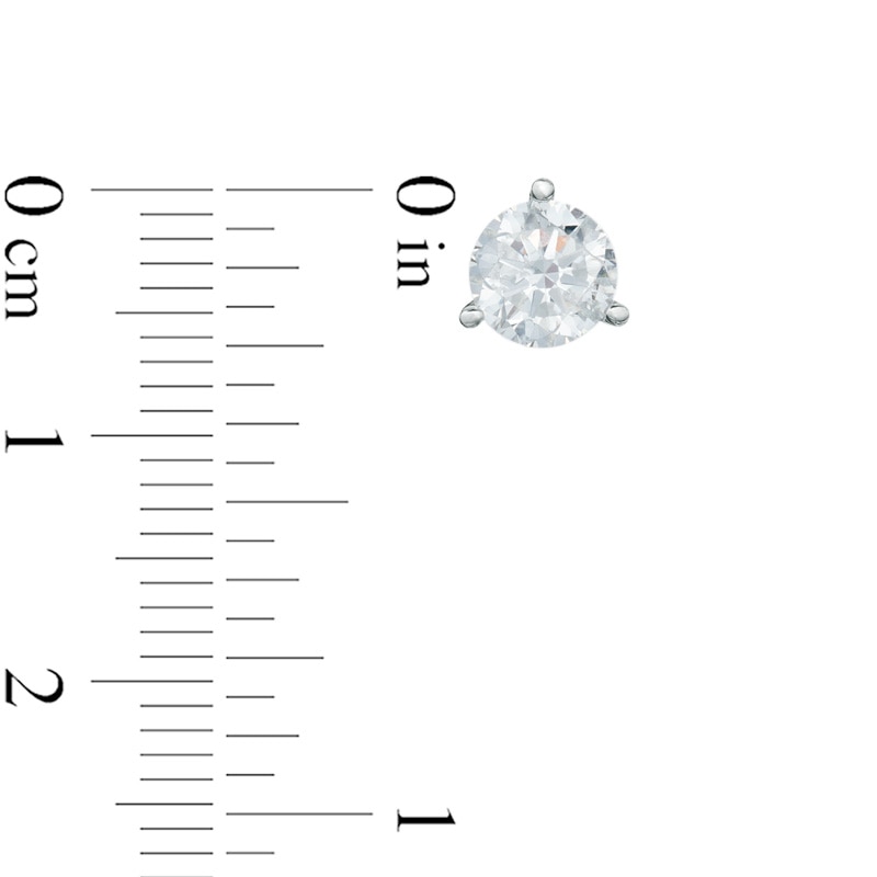 Main Image 2 of 1-1/2 CT. T.W. Certified Canadian Diamond Solitaire Stud Earrings in 14K White Gold (I/I2)