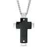 Thumbnail Image 1 of Men's Diamond Accent Cross Pendant in Two-Tone Stainless Steel - 24"