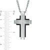 Thumbnail Image 3 of Men's Diamond Accent Cross Pendant in Two-Tone Stainless Steel - 24"