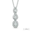 Thumbnail Image 1 of Vera Wang Love Collection 5/8 CT. T.W. Diamond Three Stone Infinity Pendant in 14K White Gold