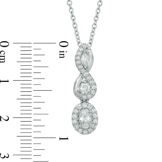 Vera Wang Love Collection 5/8 CT. T.w. Diamond Three Stone Infinity Pendant in 14K White Gold