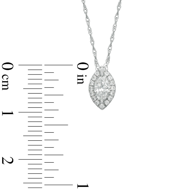 Main Image 2 of 1/3 CT. T.W. Marquise Diamond Frame Pendant in 14K White Gold