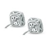 Thumbnail Image 2 of Vera Wang Love Collection 3/8 CT. T.W. Princess-Cut Quad Diamond and Blue Sapphire Earrings in 14K White Gold