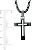Thumbnail Image 2 of Men's Diamond Accent Cross Pendant in Black IP Stainless Steel - 24"