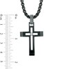 Thumbnail Image 3 of Men's Diamond Accent Cross Pendant in Black IP Stainless Steel - 24"