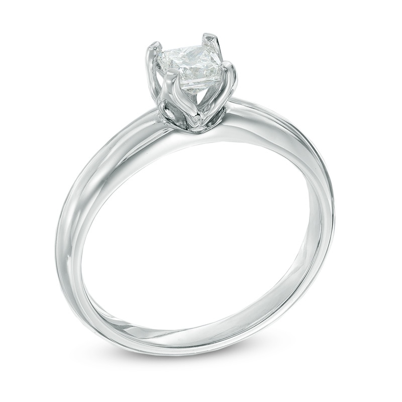 Main Image 2 of 1/2 CT. Certified Canadian Princess-Cut Diamond Solitaire Engagement Ring in 14K White Gold (I/I1)