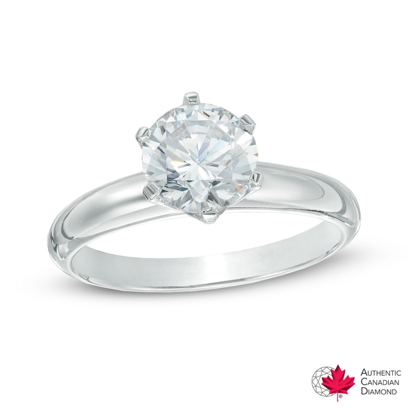 Main Image 1 of 2 CT. Certified Canadian Diamond Solitaire Engagement Ring in 14K White Gold (I/I1)
