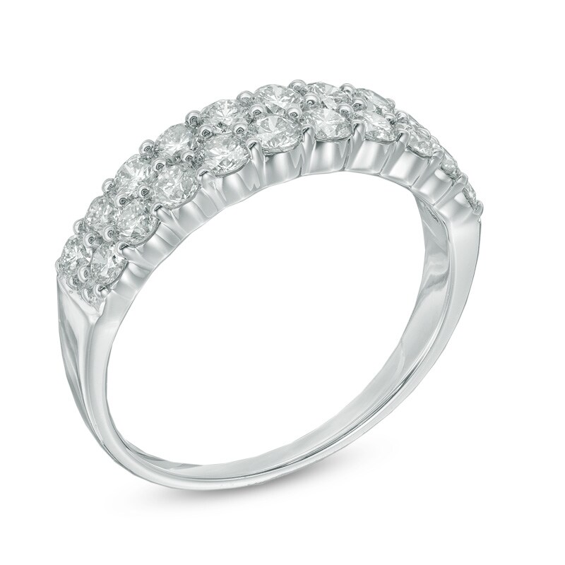 Main Image 2 of 1 CT. T.W. Diamond Double Row Anniversary Band in 14K White Gold