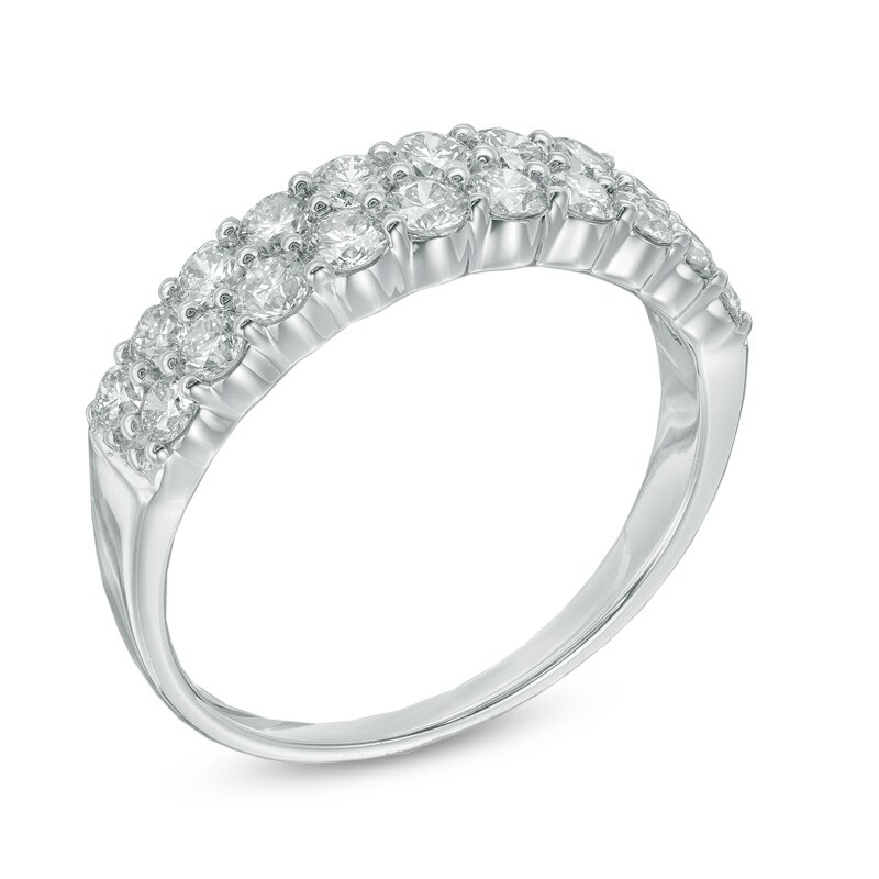 1 CT. T.W. Diamond Double Row Anniversary Band in 14K White Gold