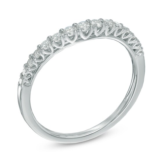 1/3 CT. T.w. Diamond Contour Wedding Band in 14K White Gold
