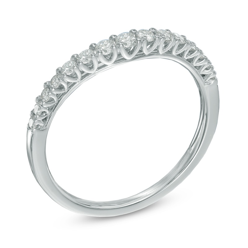 Main Image 2 of 1/3 CT. T.W. Diamond Contour Wedding Band in 14K White Gold