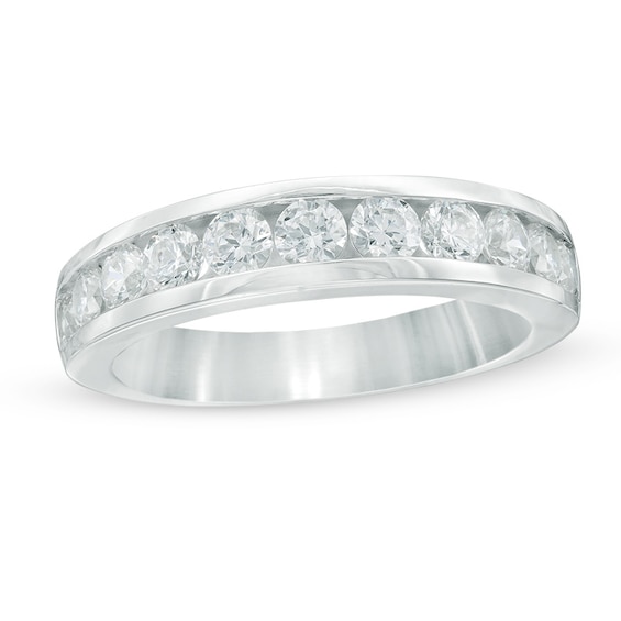 Celebration Ideal 1 CT. T.w. Certified Diamond Anniversary Band in 14K White Gold (I/I1)