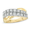 Thumbnail Image 1 of 1/4 CT. T.W. Diamond Double Row Overlay Band in 10K Gold