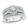 Thumbnail Image 0 of 1 CT. T.W. Diamond Frame Three Piece Bridal Set in 14K White Gold