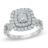 Thumbnail Image 0 of 1-1/4 CT. T.W. Diamond Double Frame Engagement Ring in 14K White Gold