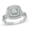 Thumbnail Image 1 of 1-1/4 CT. T.W. Diamond Double Frame Engagement Ring in 14K White Gold