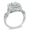 Thumbnail Image 1 of 1-1/4 CT. T.W. Diamond Double Frame Engagement Ring in 14K White Gold