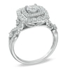 Thumbnail Image 2 of 1-1/4 CT. T.W. Diamond Double Frame Engagement Ring in 14K White Gold