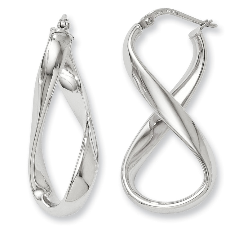Main Image 1 of Infinity Twist Hoop Earrings in Sterling Silver