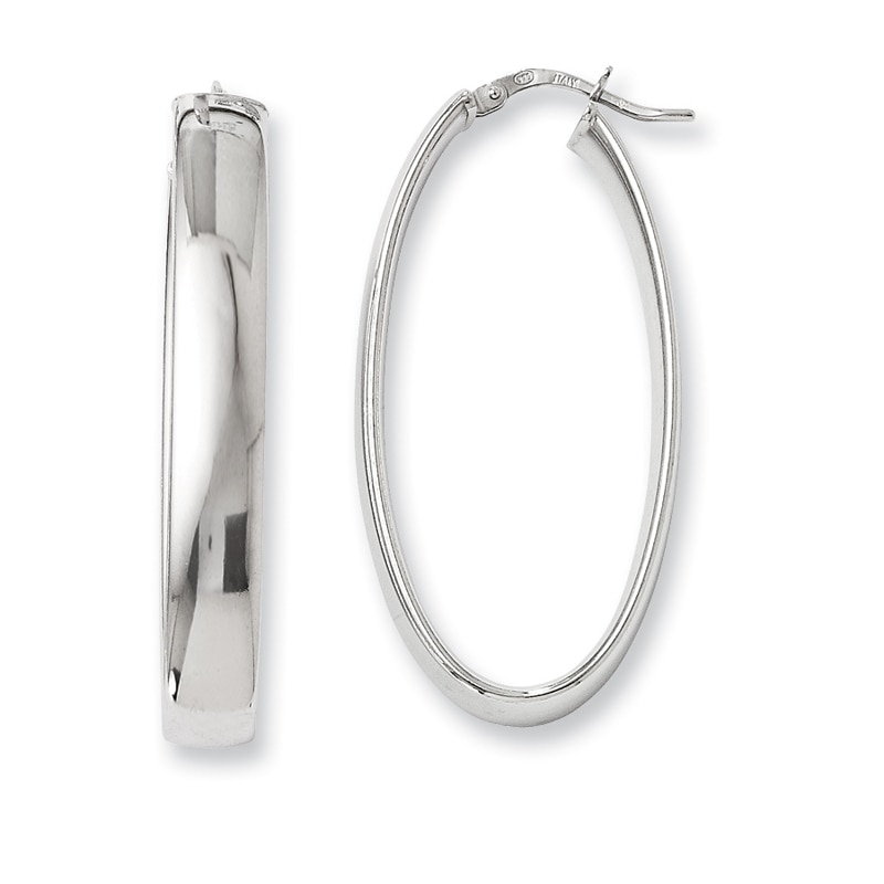 Main Image 1 of 20mm Oval Hoop Earrings in Sterling Silver
