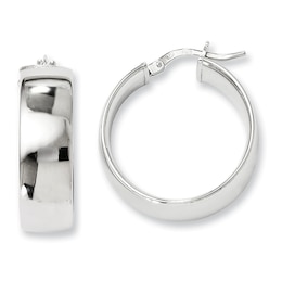 25mm Polished Hoop Earrings in Sterling Silver