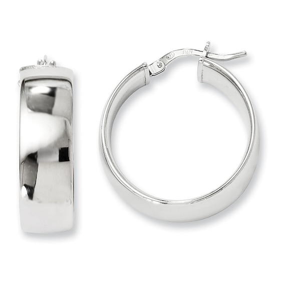 25mm Polished Hoop Earrings in Sterling Silver