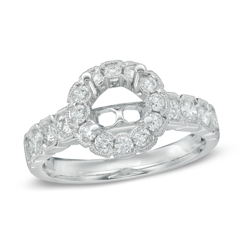 Main Image 1 of 7/8 CT. T.W. Diamond Frame Semi-Mount in 14K White Gold