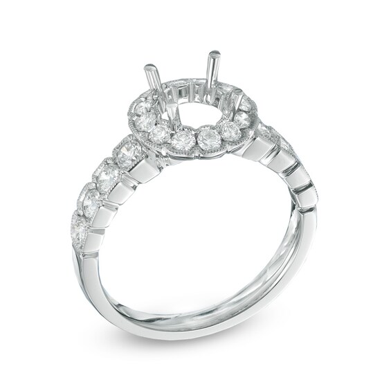 7/8 CT. T.w. Diamond Frame Semi-Mount in 14K White Gold