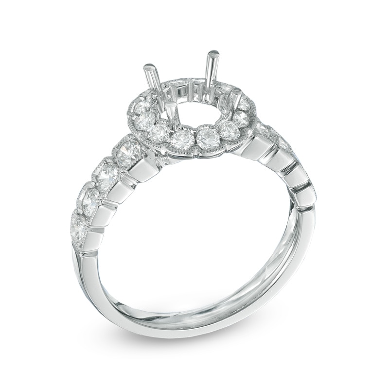 7/8 CT. T.W. Diamond Frame Semi-Mount in 14K White Gold