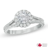 Thumbnail Image 0 of 1 CT. T.W. Certified Canadian Diamond Frame Engagement Ring in 14K White Gold (I/I2)