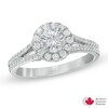 Thumbnail Image 1 of 1 CT. T.W. Certified Canadian Diamond Frame Engagement Ring in 14K White Gold (I/I2)