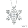 Thumbnail Image 1 of 6.0mm Lab-Created White Sapphire Snowflake Pendant in Sterling Silver
