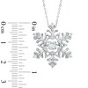 Thumbnail Image 2 of 6.0mm Lab-Created White Sapphire Snowflake Pendant in Sterling Silver