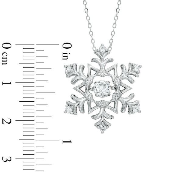 6.0mm Lab-Created White Sapphire Snowflake Pendant in Sterling Silver