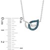 Thumbnail Image 1 of 1/5 CT. T.W. Enhanced Blue and White Diamond Teardrops Necklace in 10K White Gold