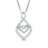 Thumbnail Image 0 of 1/10 CT. T.W. Diamond Infinity Flame Pendant in Sterling Silver