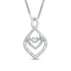 Thumbnail Image 1 of 1/10 CT. T.W. Diamond Infinity Flame Pendant in Sterling Silver