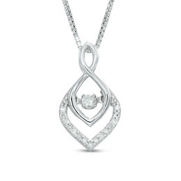 Unstoppable Love™ 1/10 CT. T.W. Diamond Infinity Flame Pendant in Sterling Silver