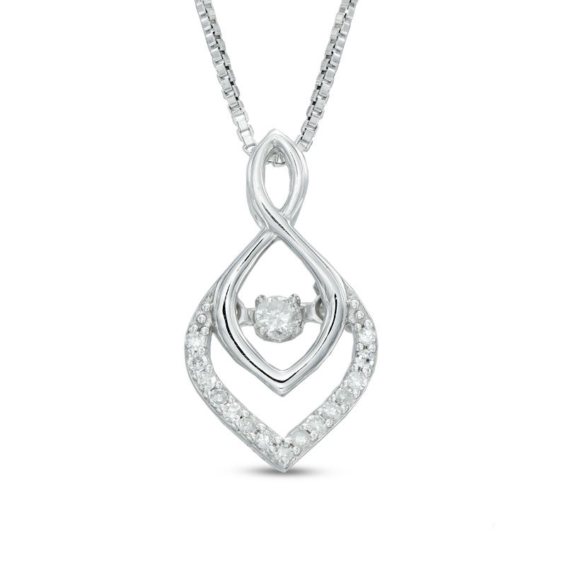 1/10 CT. T.W. Diamond Infinity Flame Pendant in Sterling Silver