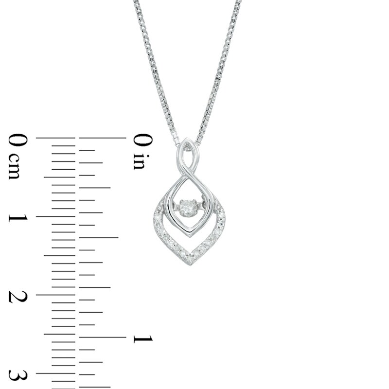 Main Image 2 of 1/10 CT. T.W. Diamond Infinity Flame Pendant in Sterling Silver