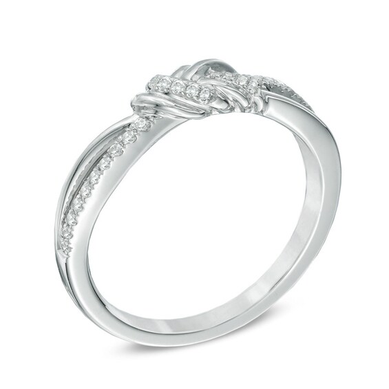 Vera Wang Love Collection 1/6 CT. T.w. Diamond Knot Ring in 14K White Gold