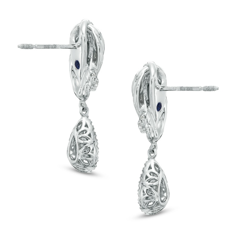 Main Image 2 of Vera Wang Love Collection 3/8 CT. T.W. Diamond Knot Drop Earrings in 14K White Gold