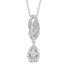 Thumbnail Image 0 of Vera Wang Love Collection 1/3 CT. T.W. Diamond Knot Drop Pendant in 14K White Gold