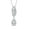 Thumbnail Image 1 of Vera Wang Love Collection 1/3 CT. T.W. Diamond Knot Drop Pendant in 14K White Gold