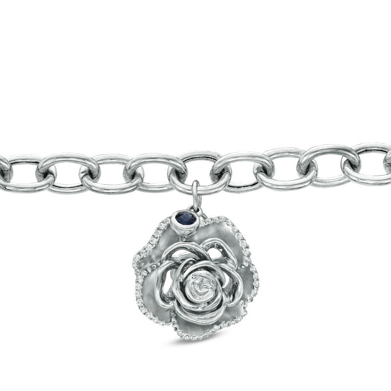 Vera Wang Love Collection 1/5 CT. T.W. Diamond Rose Charm Bracelet